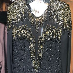 Beaded floor length evening gown